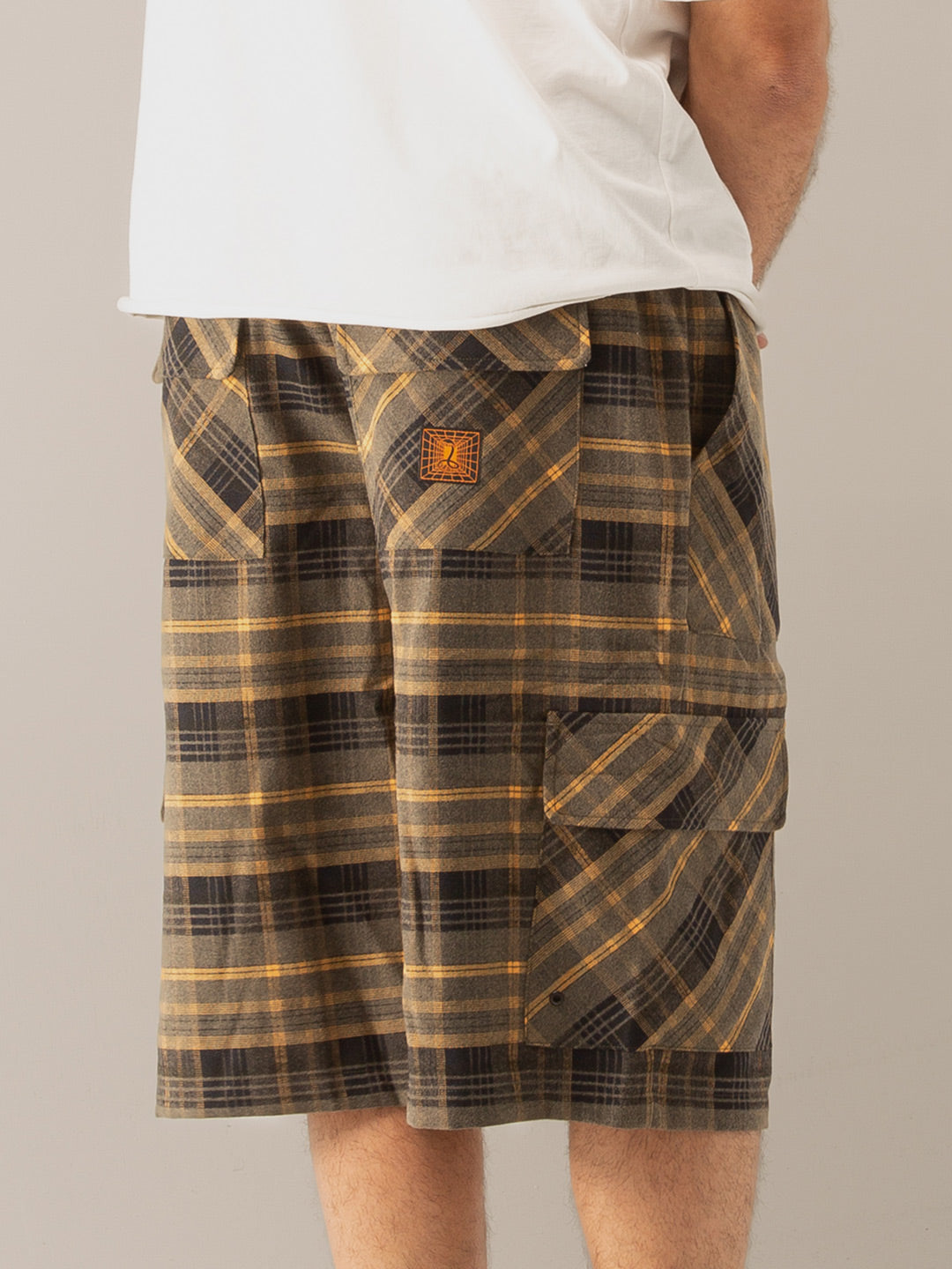Plaid Runner Cargo Shorts