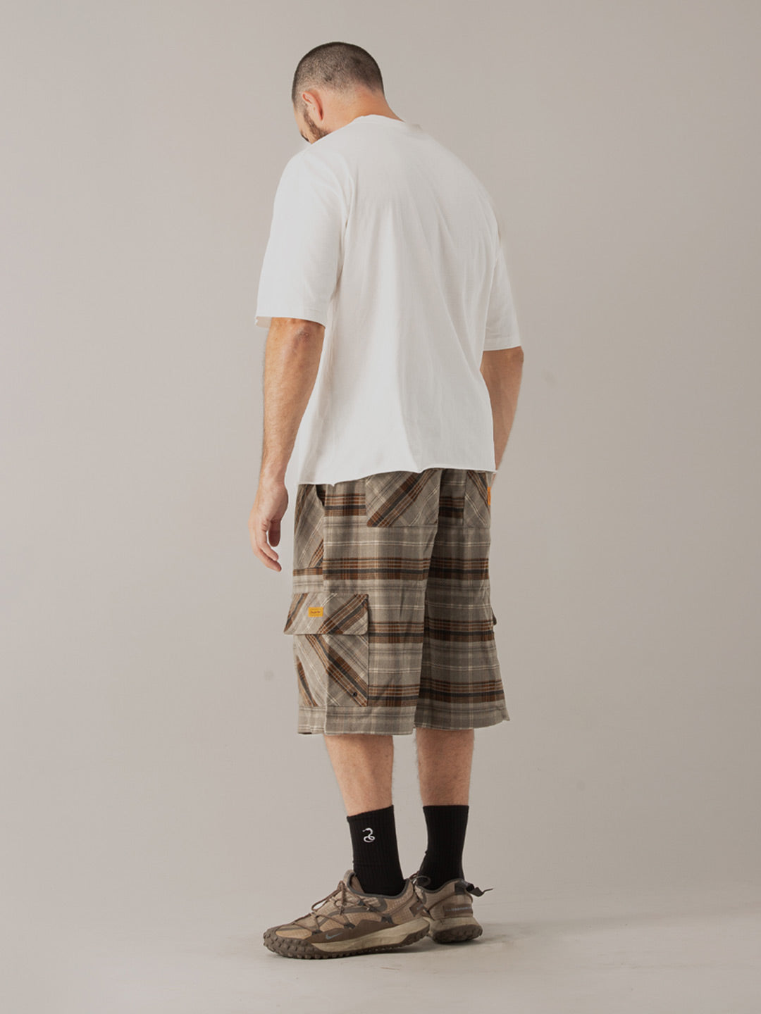 Plaid Runner Cargo Shorts