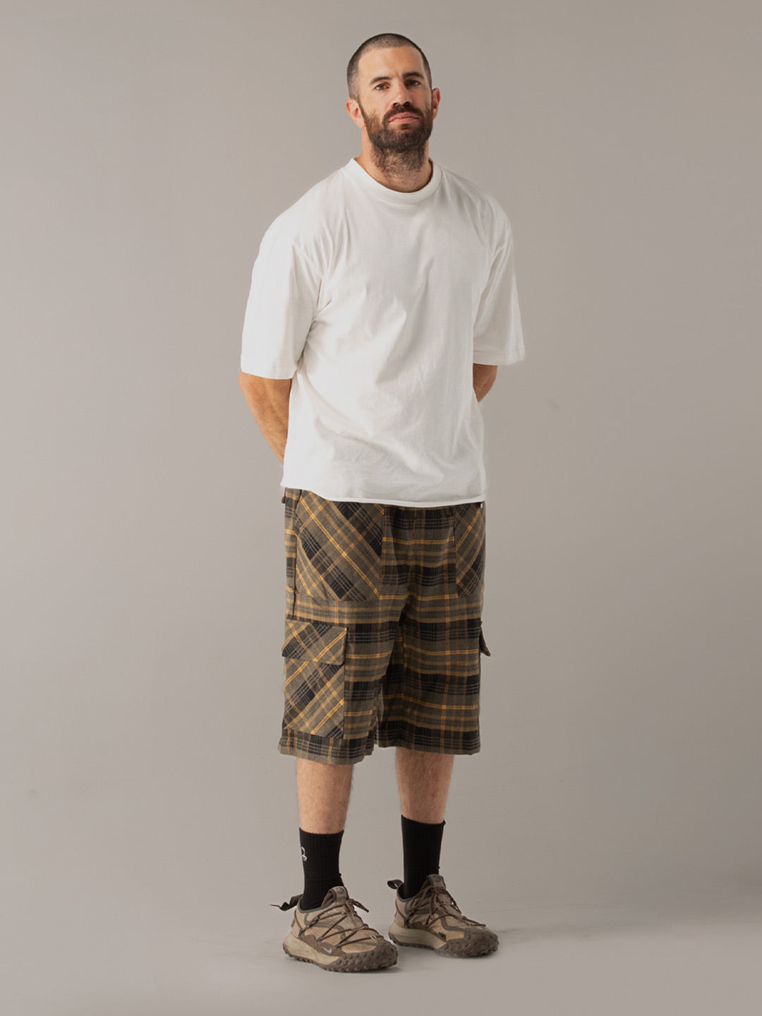 Plaid Runner Cargo Shorts