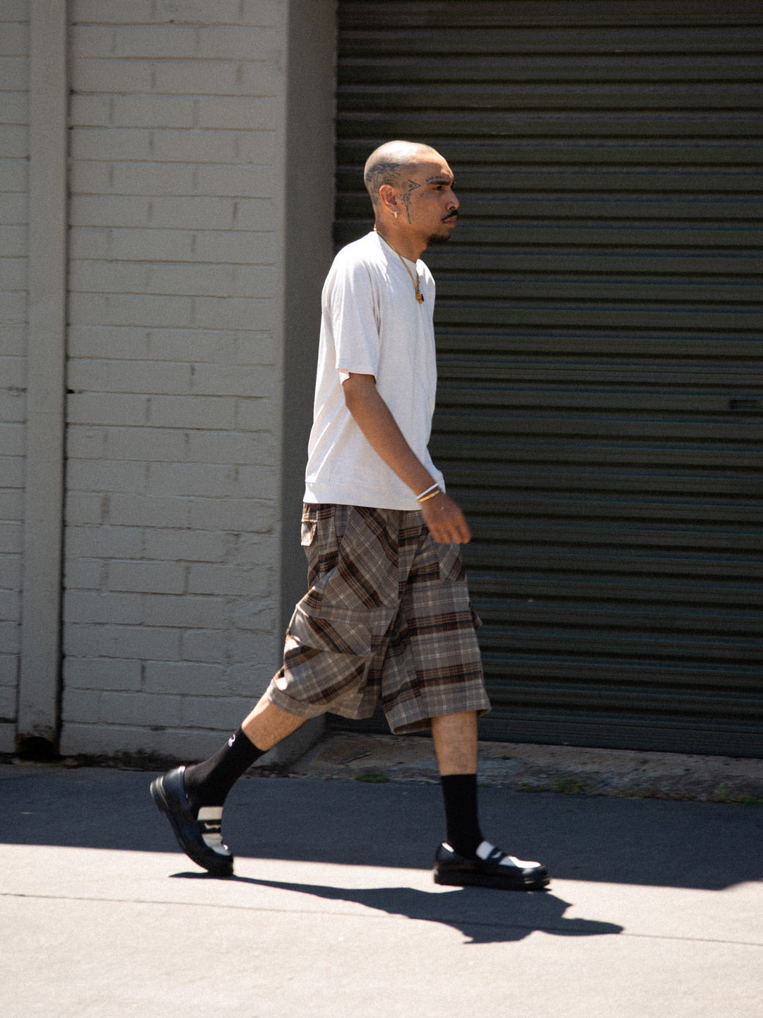 Plaid Runner Cargo Shorts