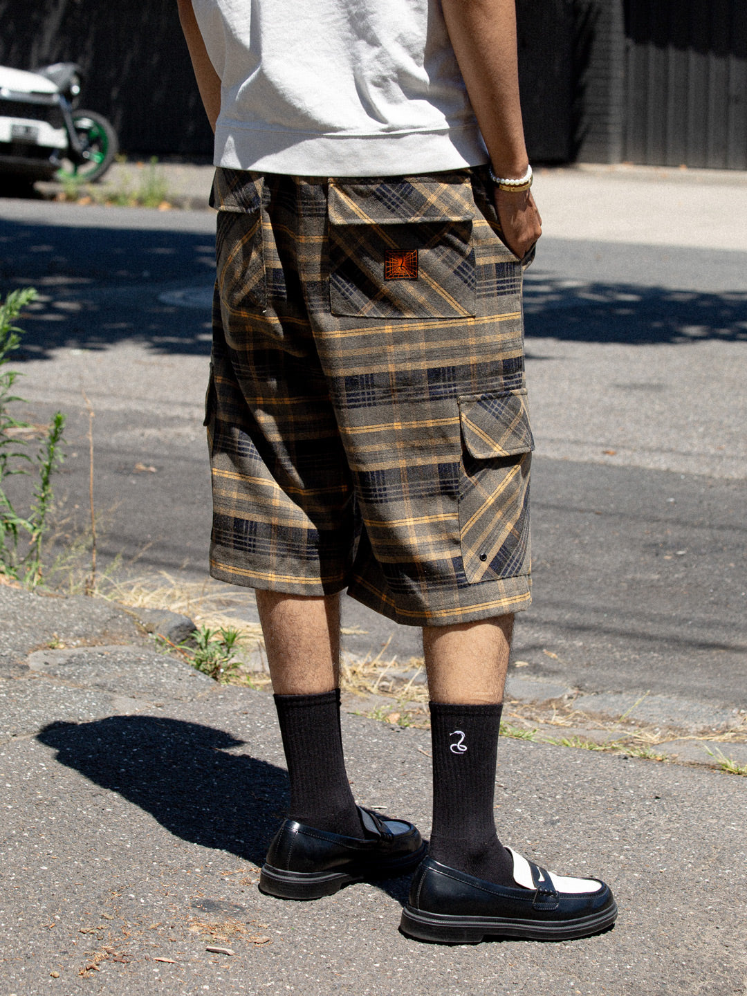 Plaid Runner Cargo Shorts