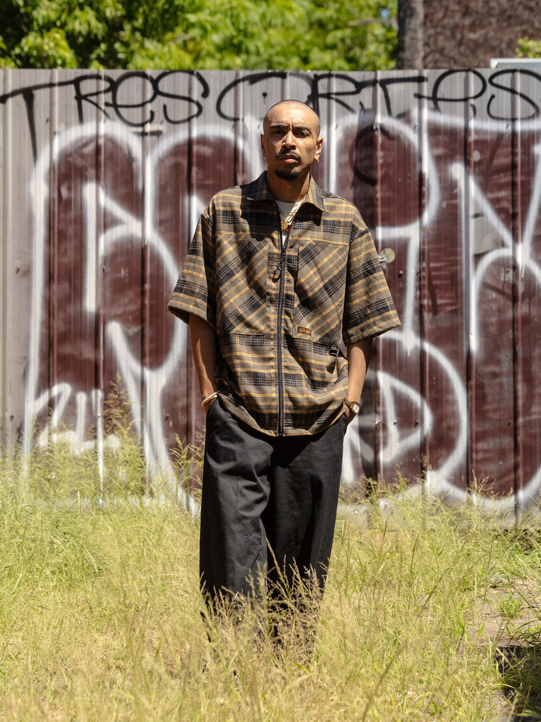 Plaid Runner Zip-Thru Shirt