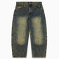Cursive Washed Denim Jeans