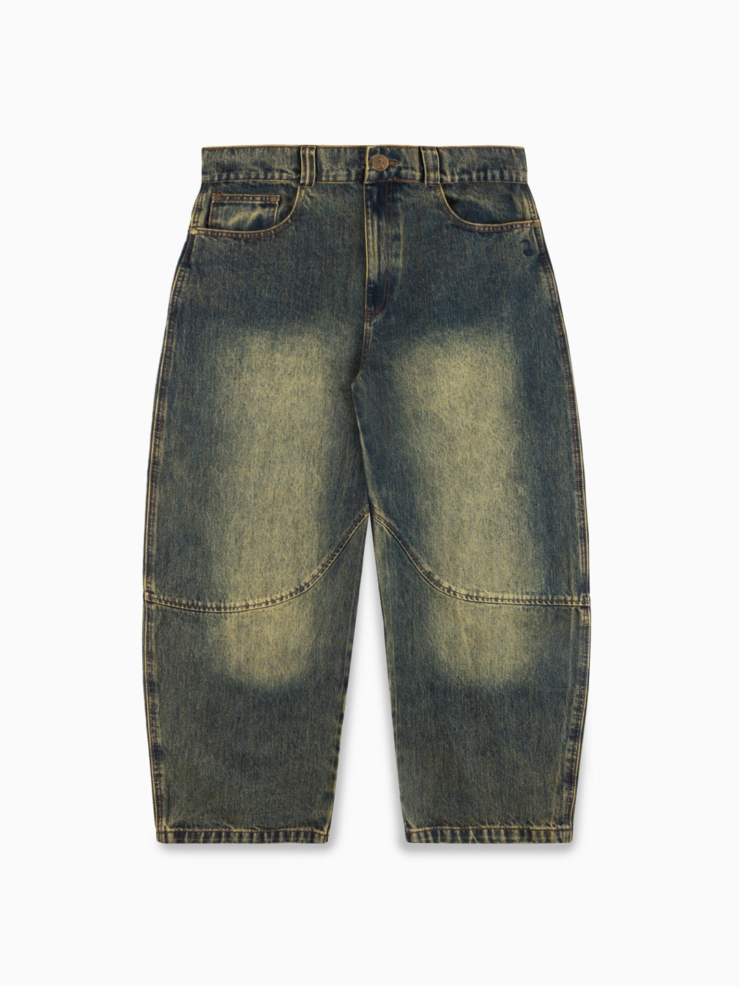 Cursive Washed Denim Jeans