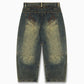 Cursive Washed Denim Jeans