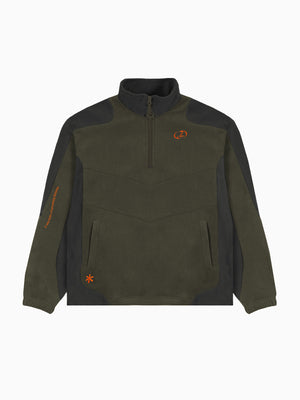 Trekker Polar Fleece Quarter Zip (Charcoal / Olive)