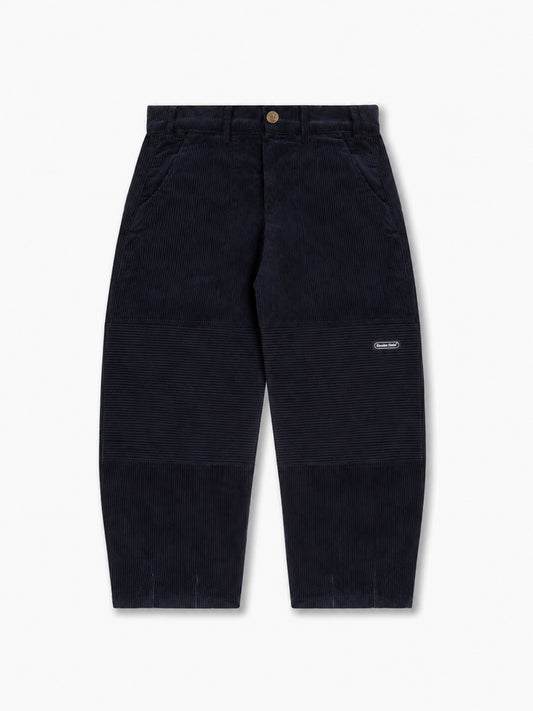 Gridline Pleated Corduroy Trousers