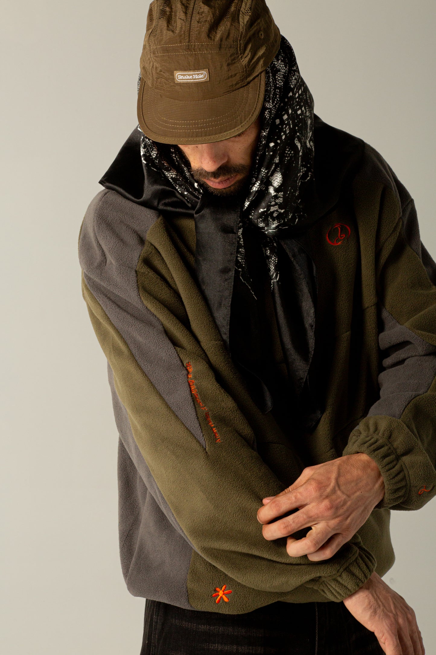 Trekker Polar Fleece Quarter Zip (Charcoal / Olive)