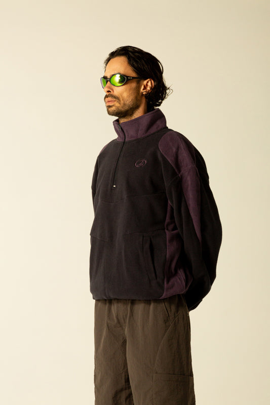 Trekker Polar Fleece Quarter Zip (Navy / Purple)