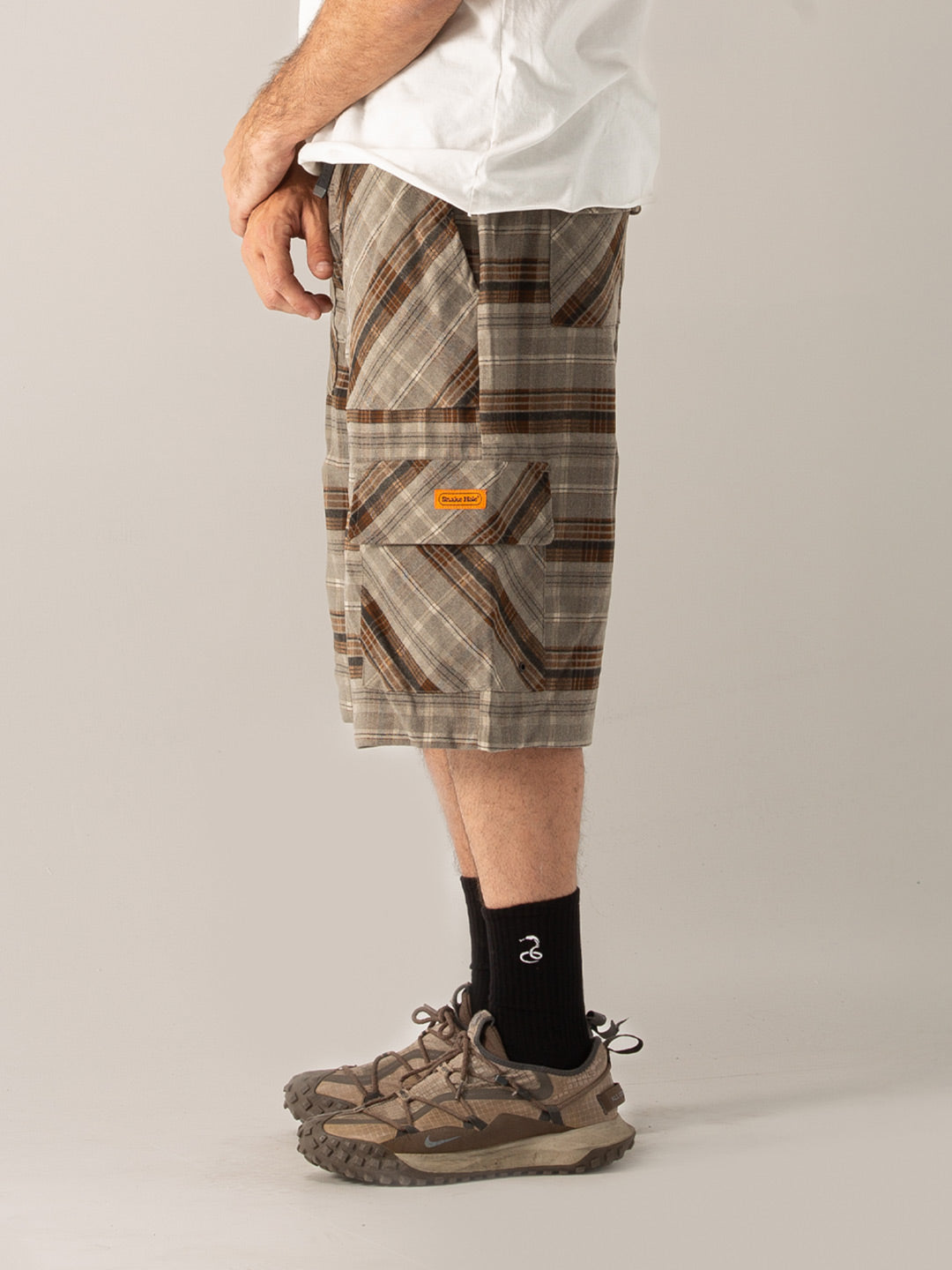 Plaid Runner Cargo Shorts