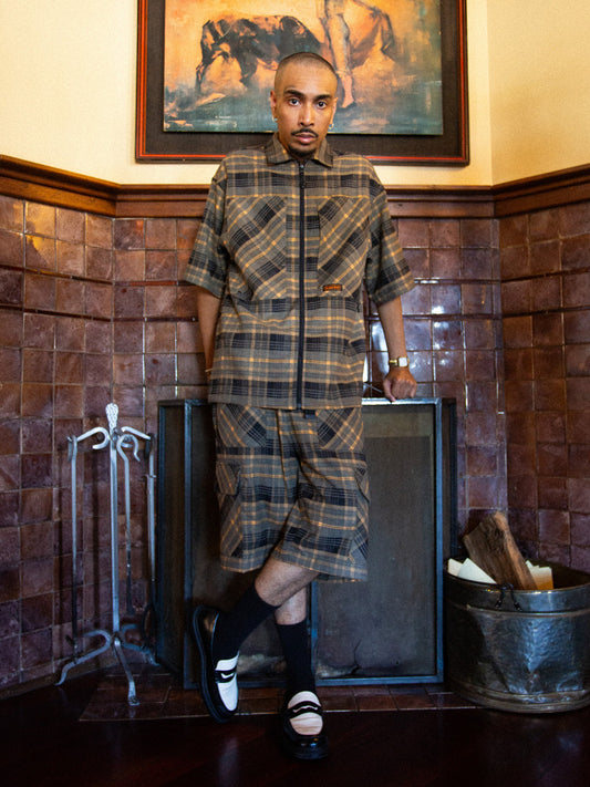 Plaid Runner Zip-Thru Shirt