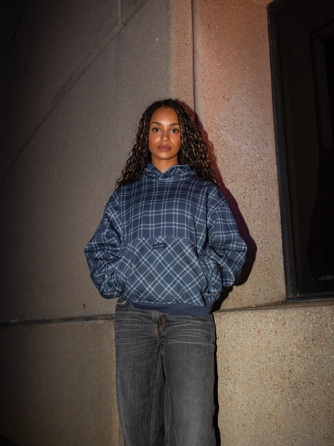 Checkered Hood Fleece