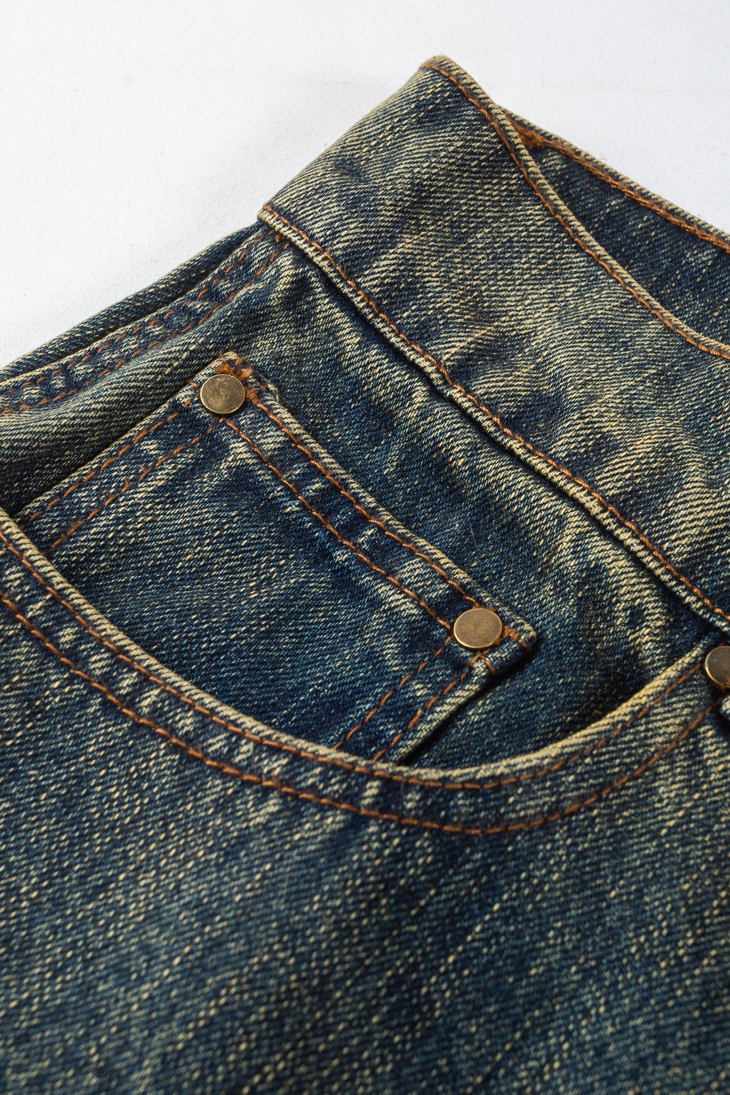 Cursive Washed Denim Jeans